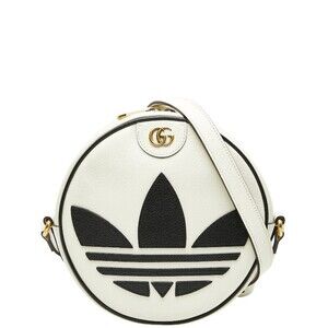 Gucci adidas GG Marmont crossbody shoulder bag white black leather